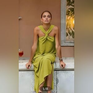 Commense Lime Strapless Dress